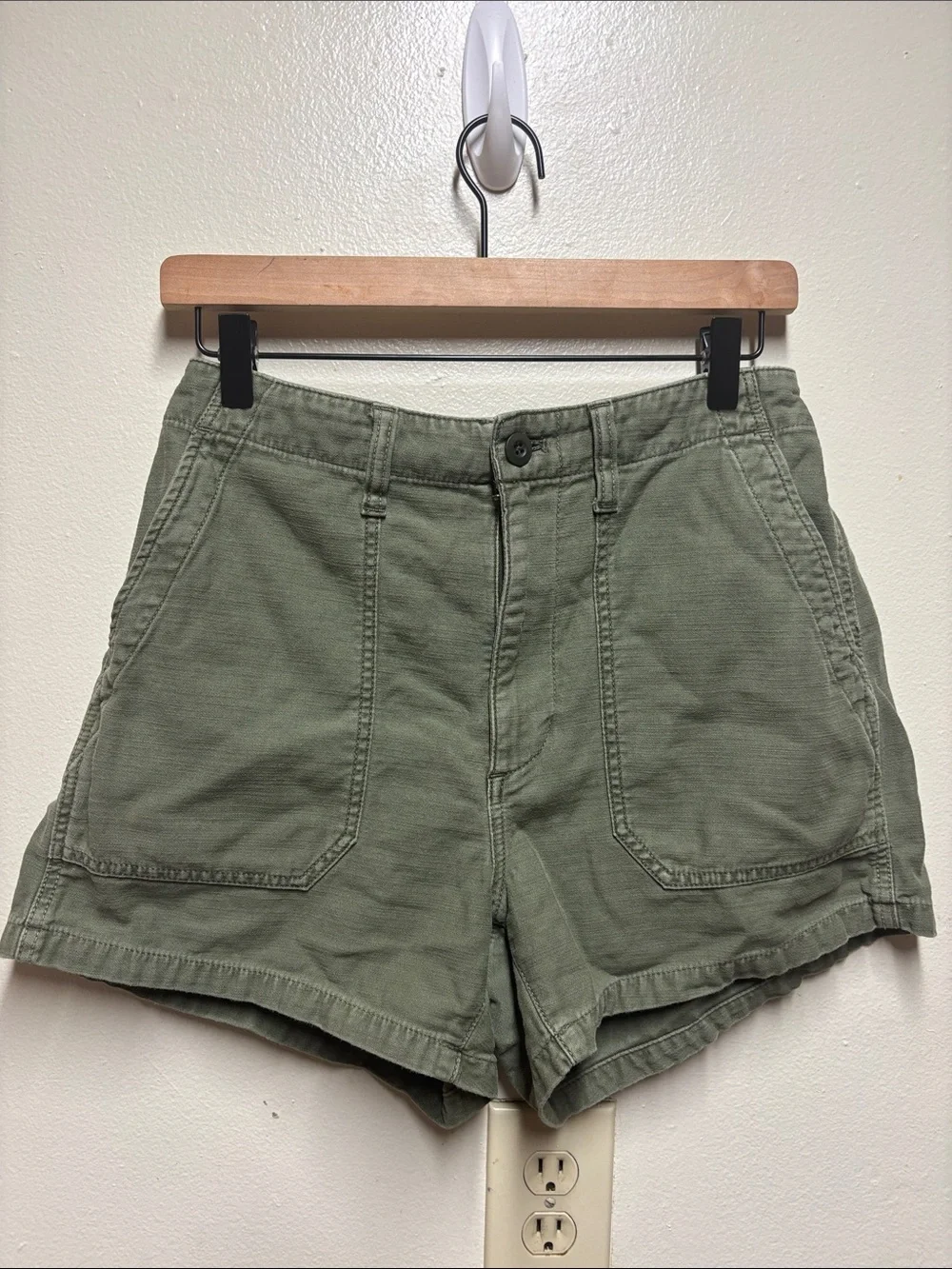 Madewell Relaxed Military Shorts Dried Clover Green Size 28